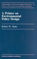 Tapa de A primer on environmental policy design