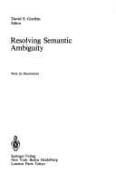 Tapa de Resolving Semantic Ambiguity
