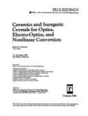 Tapa de Ceramics and inorganic crystals for optics, electro-optics, and nonlinear conversion