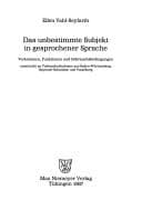 Tapa de Das unbestimmte Subjekt in gesprochener Sprache