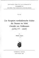 Tapa de Zur Rezeption norditalienischer Kultur des Trecento im Werk Oswalds von Wolkenstein (1376/77-1445)