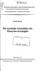 Tapa de Die mystische Gotteslehre des Dionysius Areopagita