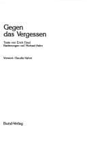 Tapa de Gegen das Vergessen