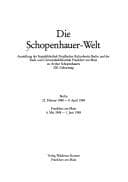 Tapa de Die Schopenhauer-Welt