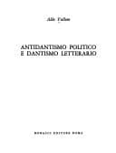 Tapa de Antidantismo politico e dantismo letterario
