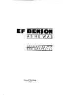 Tapa de E.F. Benson - as he was