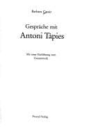 Tapa de Gespräche mit Antoni Tàpies