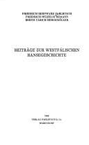 Tapa de Beiträge zur westfälischen Hansegeschichte