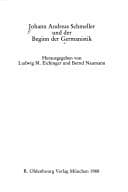 Tapa de Johann Andreas Schmeller und der Beginn der Germanistik