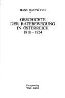 Tapa de Geschichte der Rätebewegung in Österreich 1918-1924
