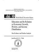 Tapa de Education and its relation to economic growth, poverty, and income distribution