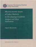 Tapa de Microeconomic issues of labor markets in developing countries
