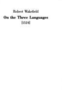 Tapa de On the three languages [1524]
