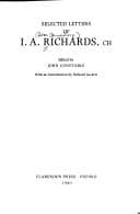 Tapa de Selected letters of I.A. Richards, CH
