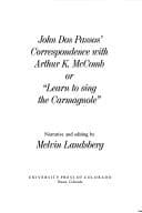 Tapa de John Dos Passos' correspondence with Arthur K. McComb, or, "Learn to sing the Carmagnole"
