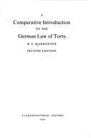 Tapa de A comparative introduction to the German law of torts