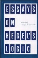 Tapa de Essays on Hegel's Logic