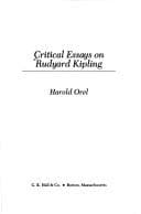 Tapa de Critical Essays on Rudyard Kipling (Critical Essays on British Literature)