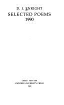 Tapa de Selected poems, 1990