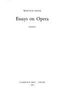 Tapa de Essays on opera