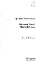 Tapa de Microsoft Word 5 quick reference
