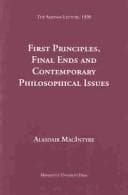 Tapa de First principles, final ends and contemporary philosophical issues