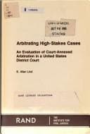Tapa de Arbitrating high-stakes cases