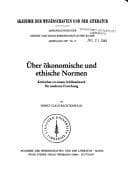 Tapa de Über ökonomische und ethische Normen