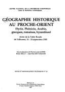 Tapa de Géographie historique au Proche-Orient