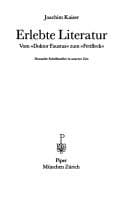 Tapa de Erlebte Literatur