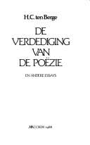 Tapa de De verdediging van de poëzie en andere essays