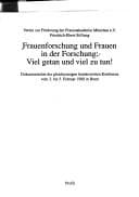 Tapa de Frauenforschung und Frauen in der Forschung