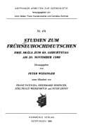 Tapa de Studien zum Frühneuhochdeutschen: Emil Skála zum 60. Geburtstag am 20. November 1988 (Göppinger Arbeiten zur Germanistik) (German Edition)