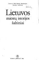 Tapa de Lietuvos miestų istorijos šaltiniai