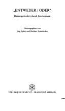 Tapa de "Entweder/oder": Herausgefordert durch Kierkegaard (German Edition)