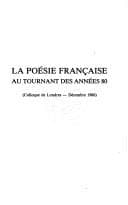 Tapa de La Poésie française au tournant des années 80