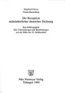 Tapa de Die Rezeption mittelalterlicher deutscher Dichtung