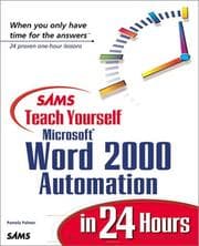 Tapa de Sams teach yourself Microsoft Word 2000 automation in 24 hours