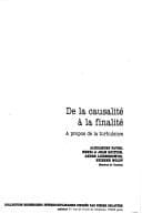 Tapa de De la causalité à la finalité