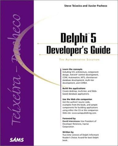 Tapa de Borland Delphi 5 Developer's Guide