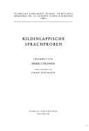 Tapa de Kildinlappische Sprachproben