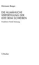 Tapa de Die allmähliche Verfertigung der Idee beim Schreiben