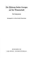 Tapa de Die Wirkung Stefan Georges auf die Wissenschaft