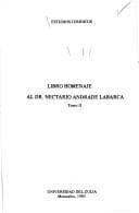 Tapa de Libro homenaje al Dr. Nectario Andrade Labarca