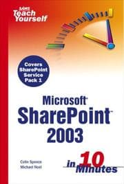 Tapa de Sam's teach yourself Microsoft SharePoint 2003 in 10 minutes