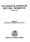 Tapa de Studies in honour of T.B.L. Webster