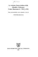 Tapa de La versione franco-italiana della "Bataille d'Aliscans"