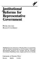 Tapa de Institutional reforms for representative government