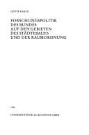 Tapa de Forschungspolitik des Bundes auf den Gebieten des Städtebaues und der Raumordnung
