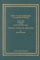 Tapa de Sifre to Deuteronomy: An Analytical Translation, Pisaqaot 1-143 (Neusner Titles In Brown Judaic Studies)